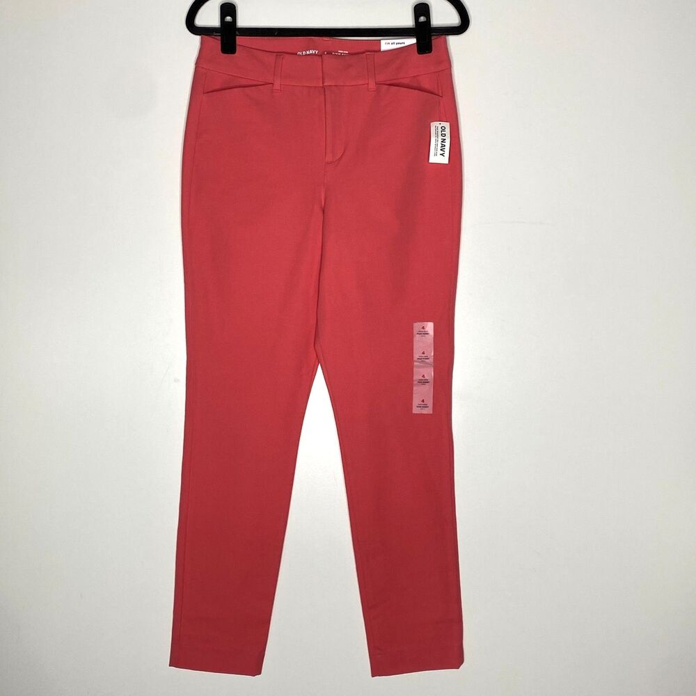 New Old Navy High-Waisted Pixie Skinny Ankle Pants Coral Salmon Women's Size 4